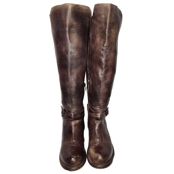 Bed Stu Tall Boot Size 8 Women's Knee High Brown Distressed Leather Bench Made - Picture 2 of 11
